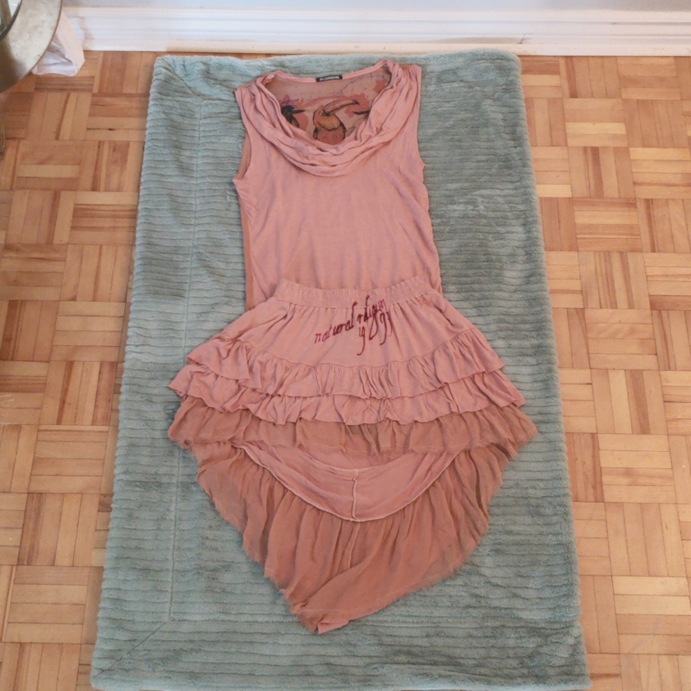 Designer 2pc skirt set silk and rayon